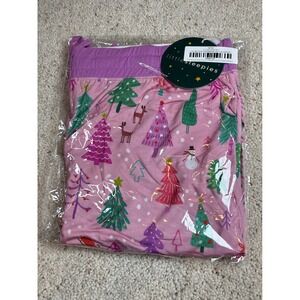 Little Sleepies Women's Pink Merry and Bright Christmas Pajama Pants Large